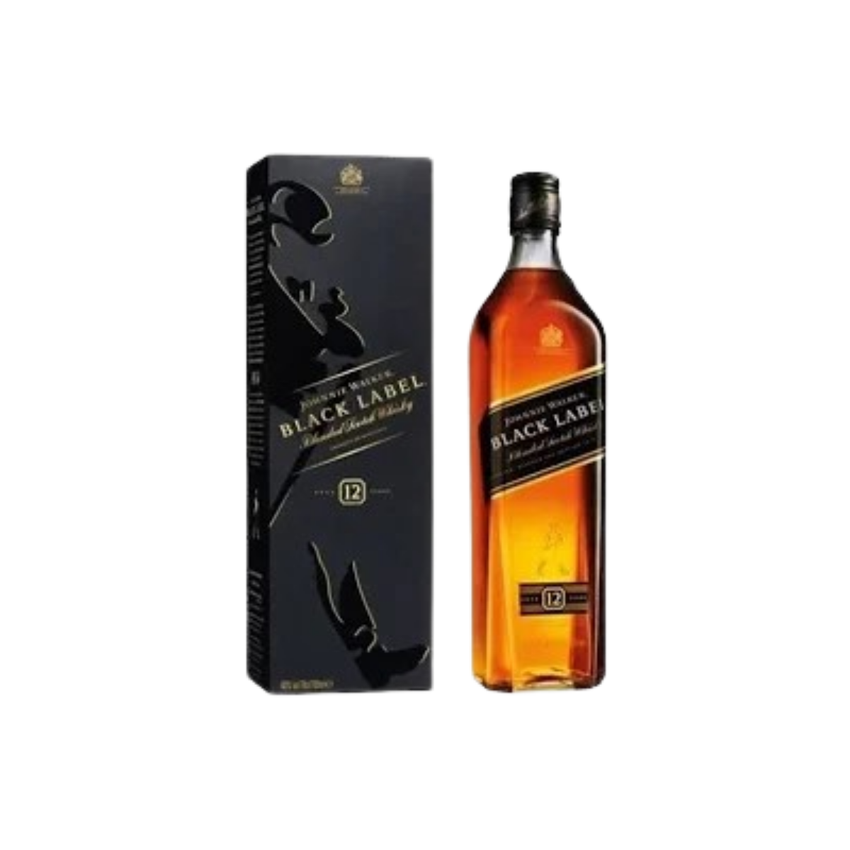 Johnnie Walker ブラック&レッド 70年代 白紋章2本セット 箱入