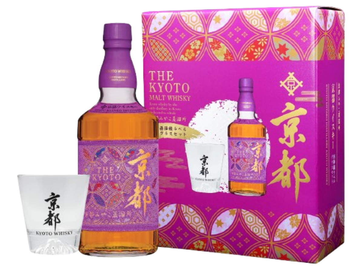 NV Kyoto Shuzo Whisky Murasaki-Obi Glass Set 1x70cl - Wine Kin